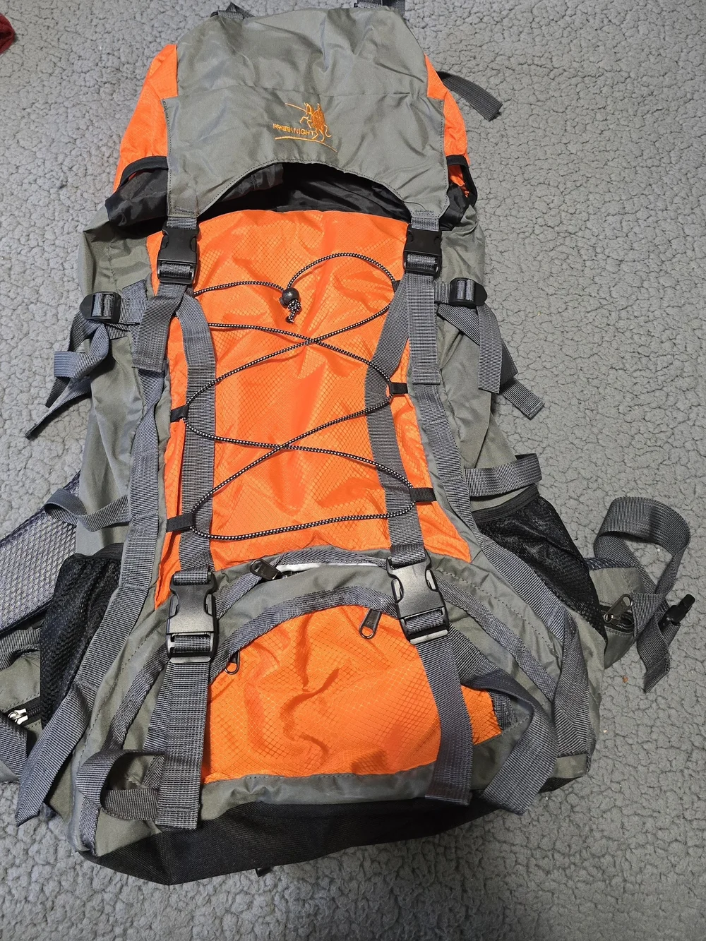 Orange and Gray Men's Hiking Backpack